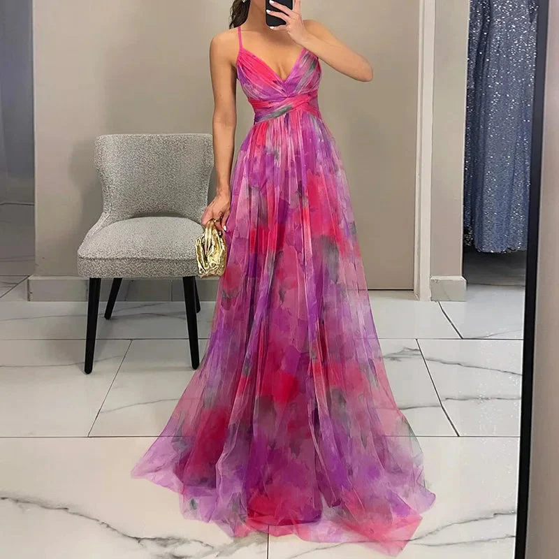 Qyn - Splendido Maxi Abito Con Stampa Floreale - Image 4