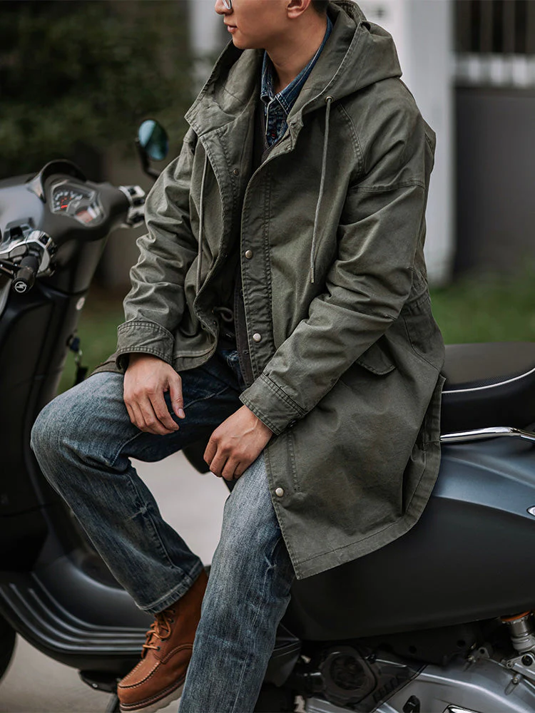 Ragnar - Giacca Con Cappuccio In Stile Militare Vintage - Image 5