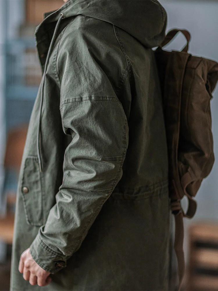 Ragnar - Giacca Con Cappuccio In Stile Militare Vintage - Image 6