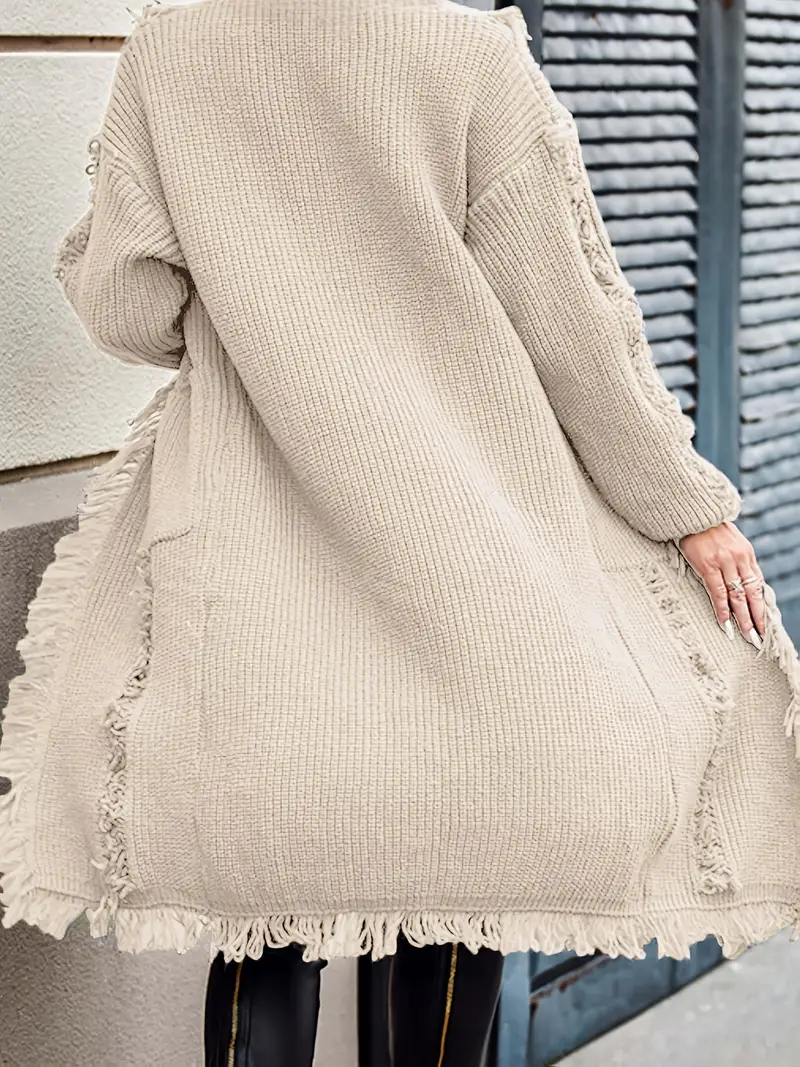Ramziya - Elegante Nappa Lunga Cardigan Con Tasca - Image 12