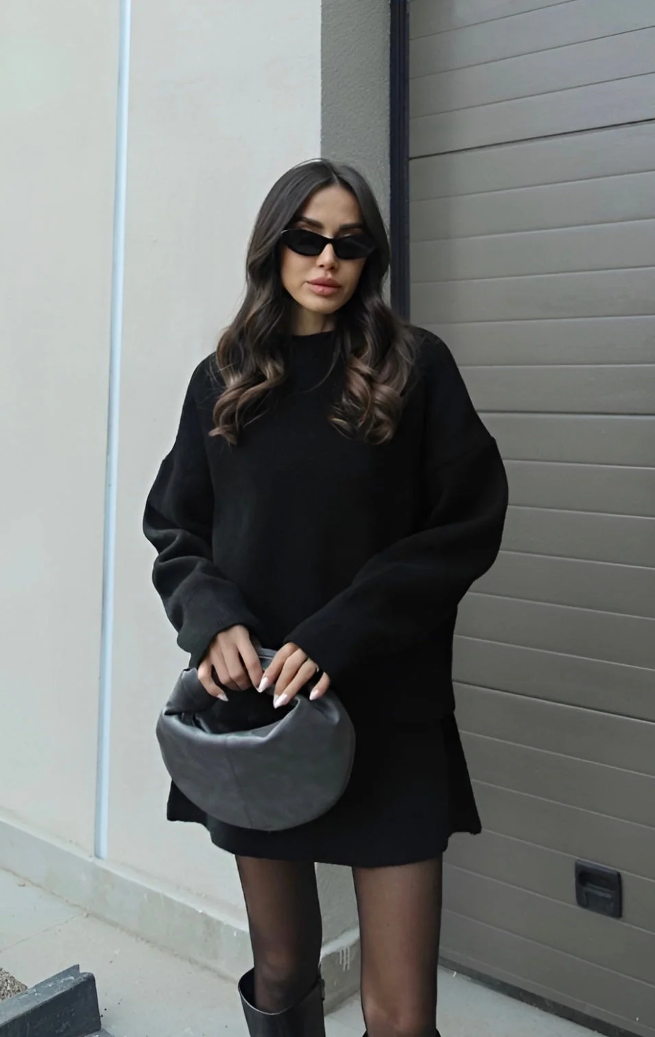 Raphaella - Set Maglione e Gonna Lavorati a Maglia