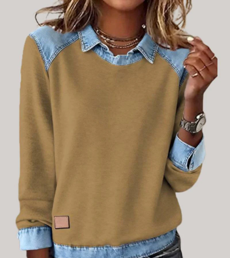 Ravit - Top In Maglia Denim Con Maniche Lunghe - Image 7
