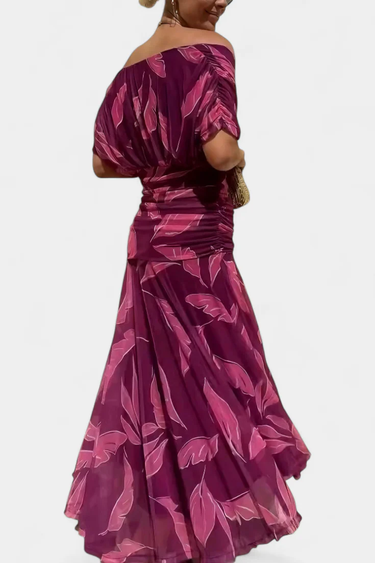 Rawan - Abito Lungo Con Spalle Scoperte In Chiffon - Image 14