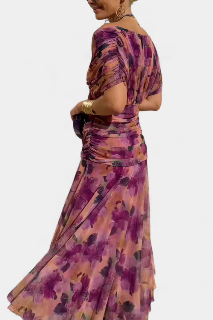 Rawan - Abito Lungo Con Spalle Scoperte In Chiffon - Image 15