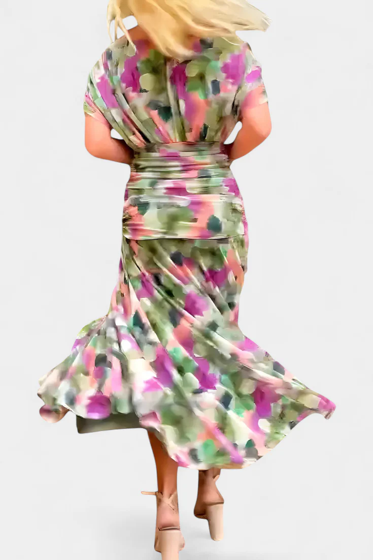 Rawan - Abito Lungo Con Spalle Scoperte In Chiffon - Image 16