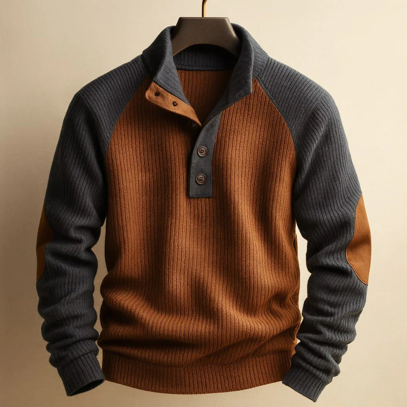 Raziel - Camicia Casual a Maniche Lunghe in Maglia Con Collo Alto - Image 2