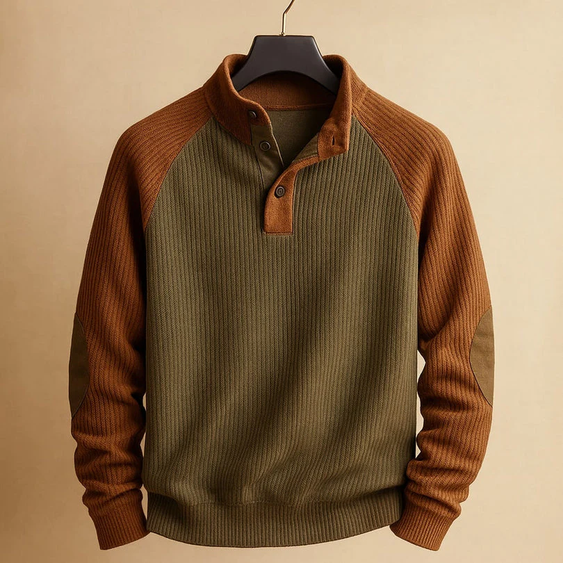 Raziel - Camicia Casual a Maniche Lunghe in Maglia Con Collo Alto - Image 4