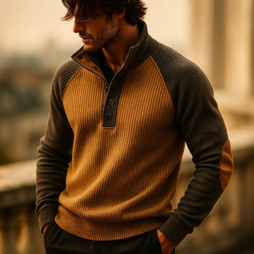 Raziel - Camicia Casual a Maniche Lunghe in Maglia Con Collo Alto - Image 8
