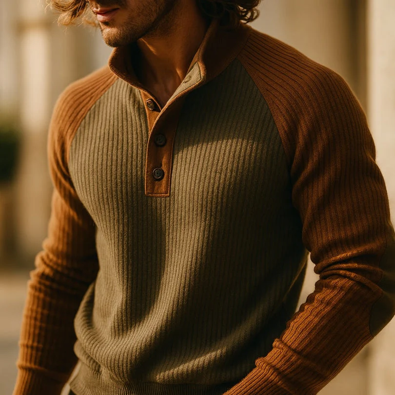Raziel - Camicia Casual a Maniche Lunghe in Maglia Con Collo Alto - Image 9