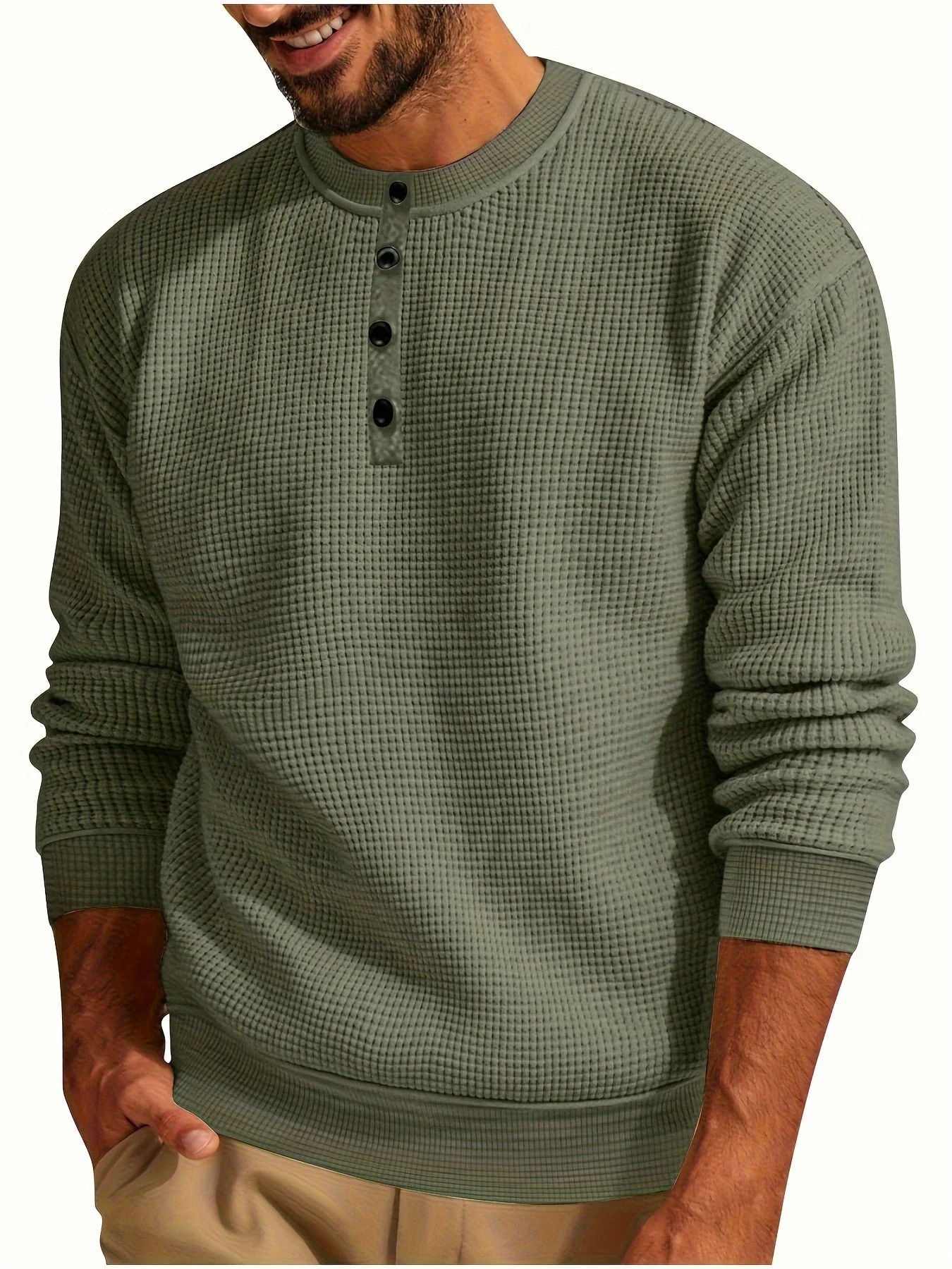 Renaud - Camicia a Maniche Lunghe Con a Waffle