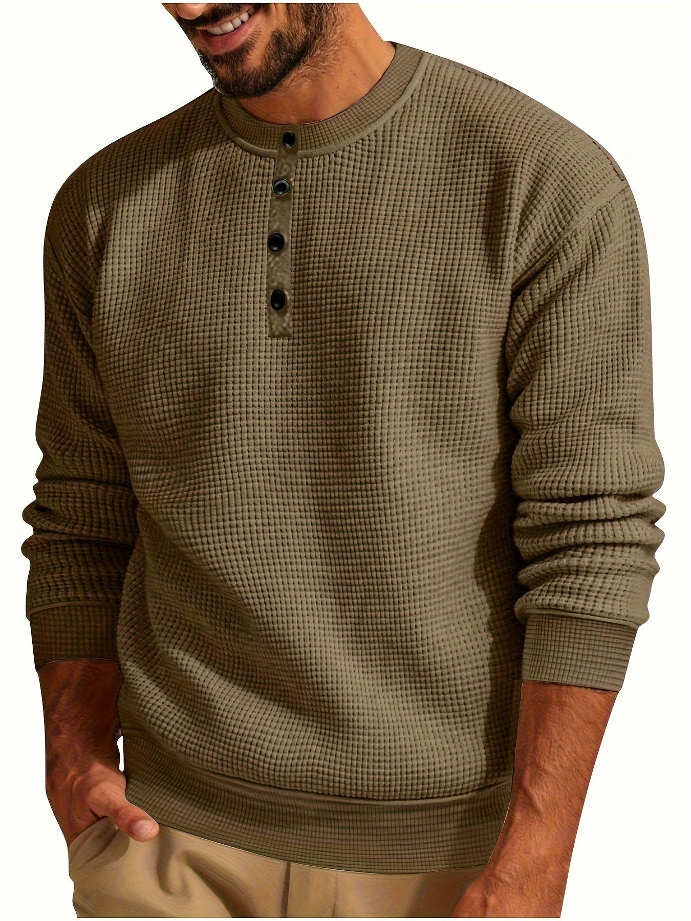 Renaud - Camicia a Maniche Lunghe Con a Waffle - Image 6