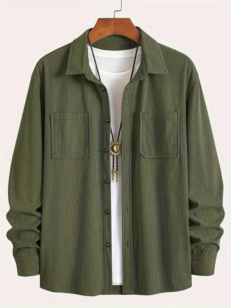 Rickey - Camicia Pulsante-Up Casuale In Velluto A Coste - Image 12