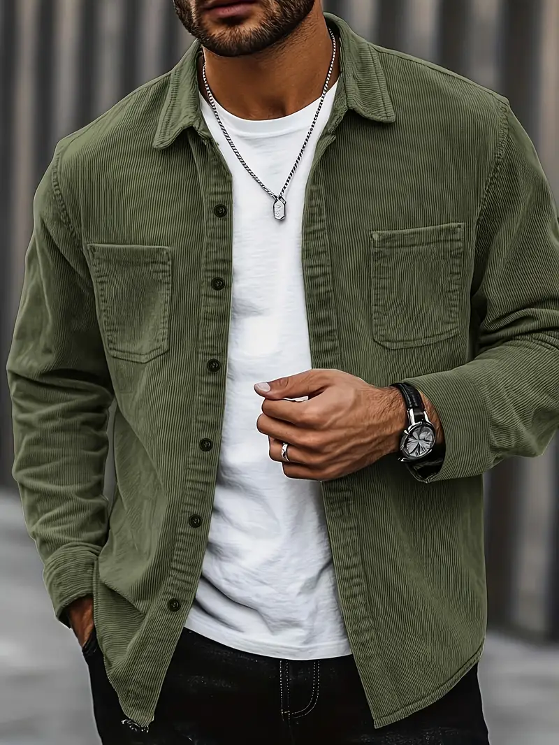 Rickey - Camicia Pulsante-Up Casuale In Velluto A Coste - Image 3