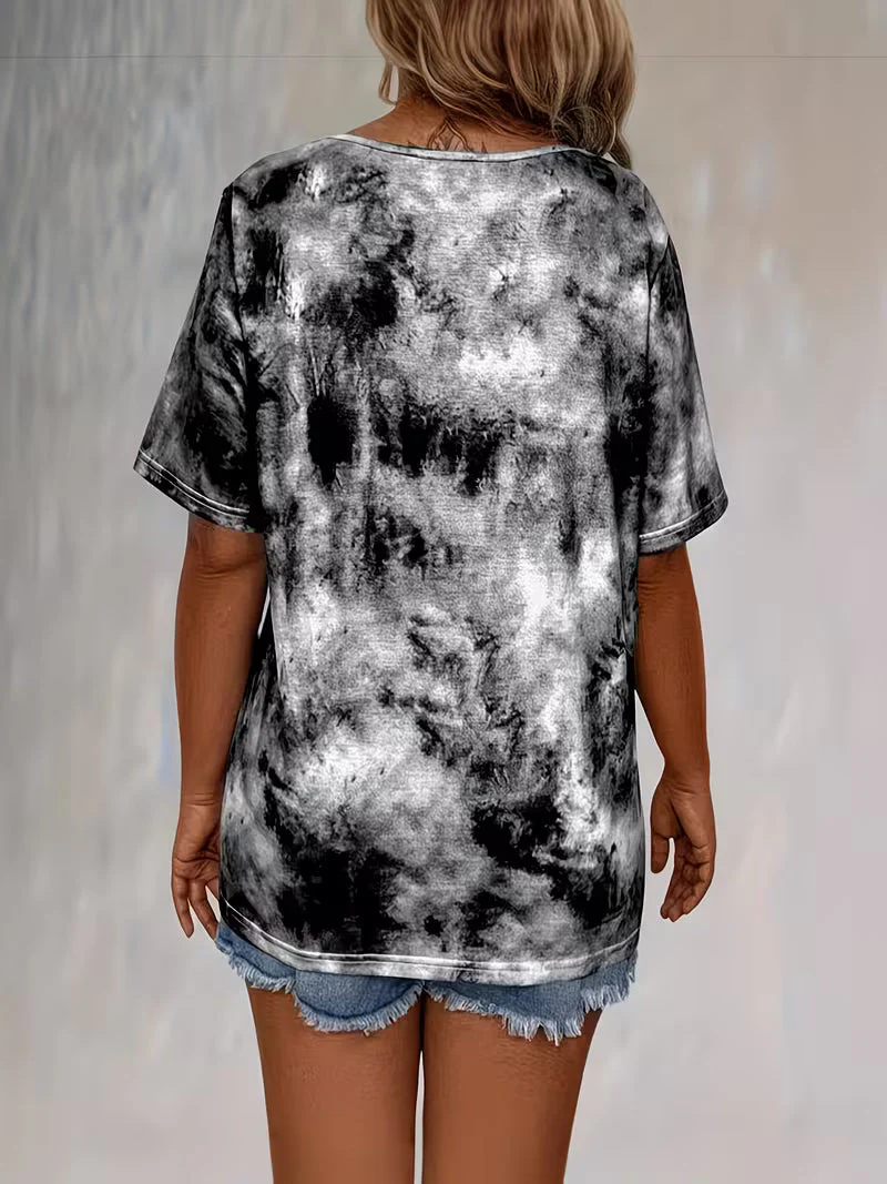 Rihanna - Maglietta Con Scollo a V e Lacci In Stile Tie-Dye - Image 3