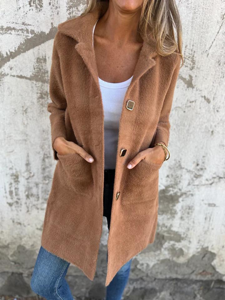 Rionna - Cappotto Con Bottoni e Tasche a Maniche Lunghe - Image 2