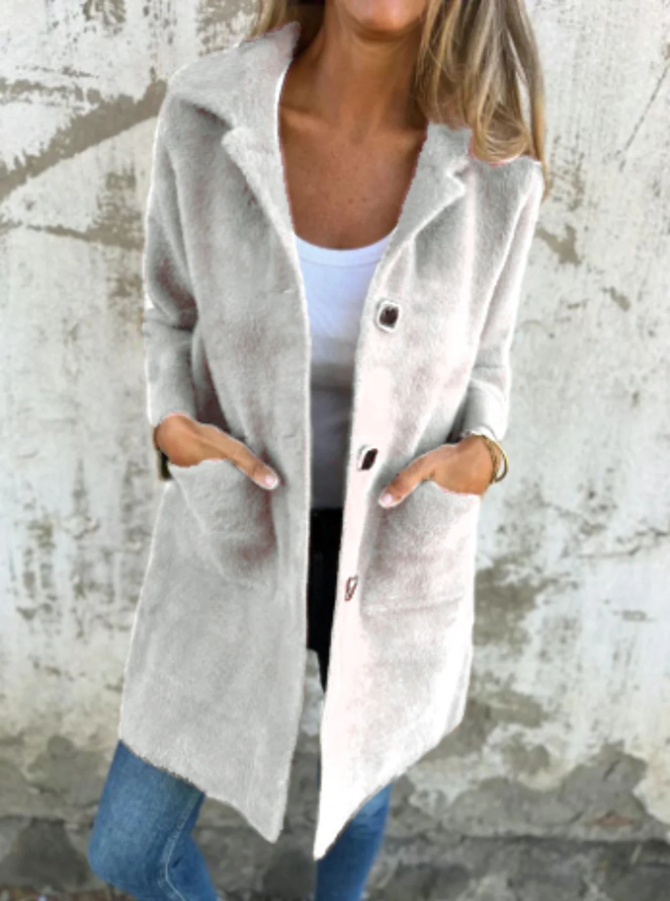 Rionna - Cappotto Con Bottoni e Tasche a Maniche Lunghe - Image 7