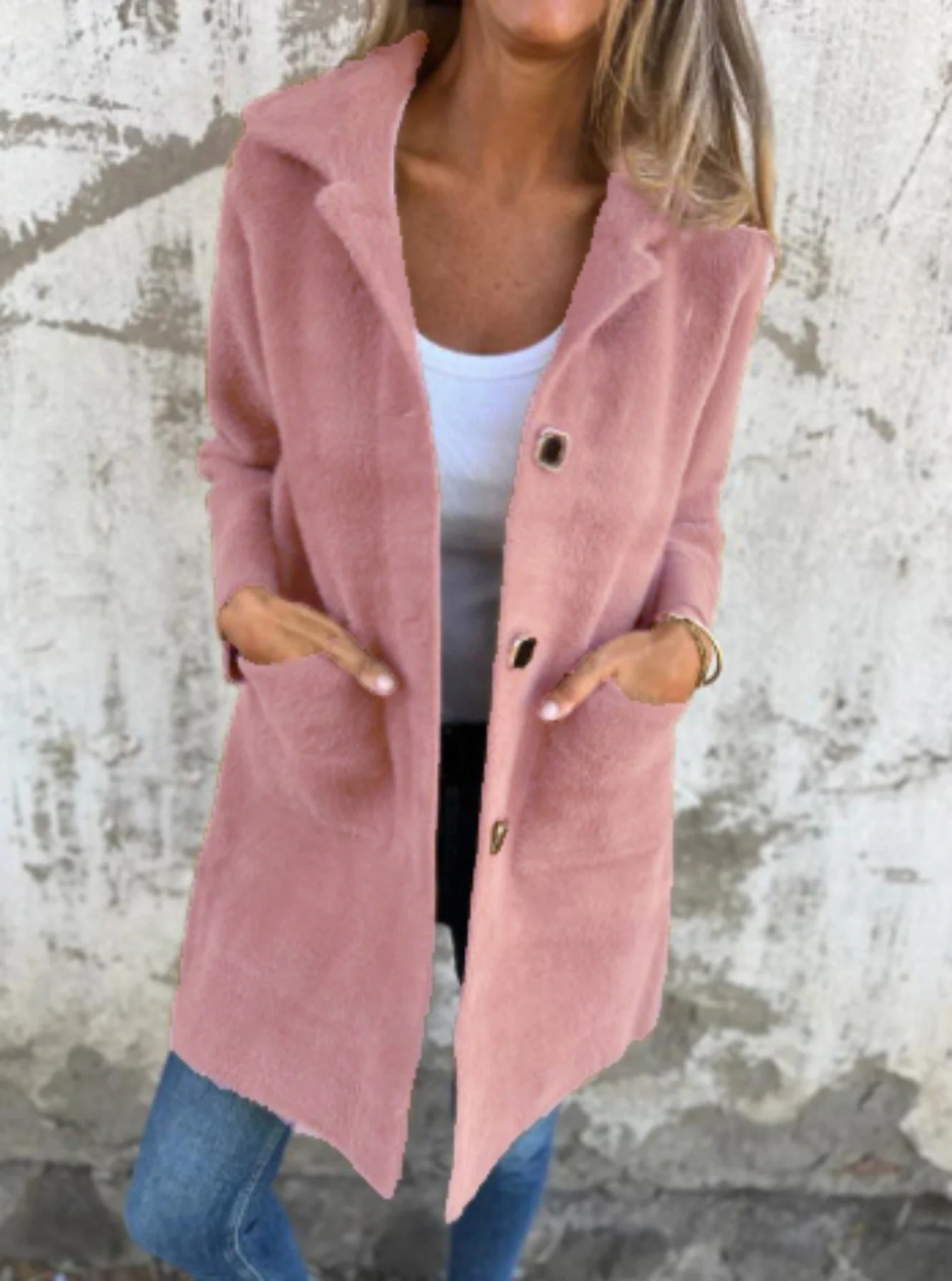 Rionna - Cappotto Con Bottoni e Tasche a Maniche Lunghe - Image 8