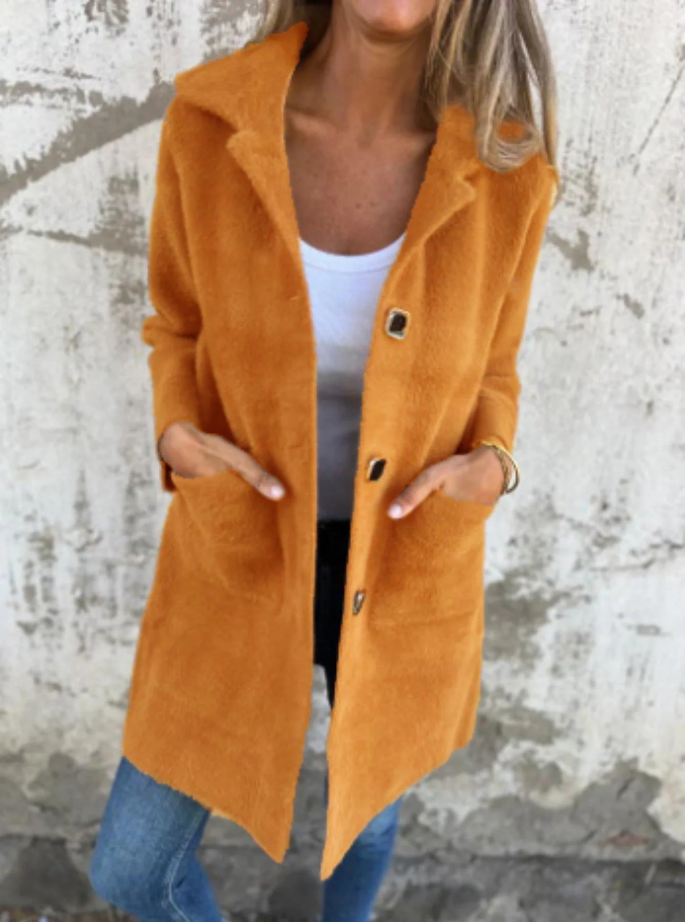 Rionna - Cappotto Con Bottoni e Tasche a Maniche Lunghe - Image 9