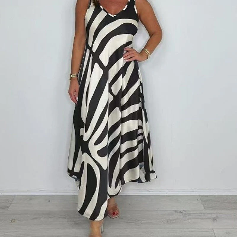 Rodica - Elegante Senza Maniche Maxi Abito Con Scollo a V - Image 3