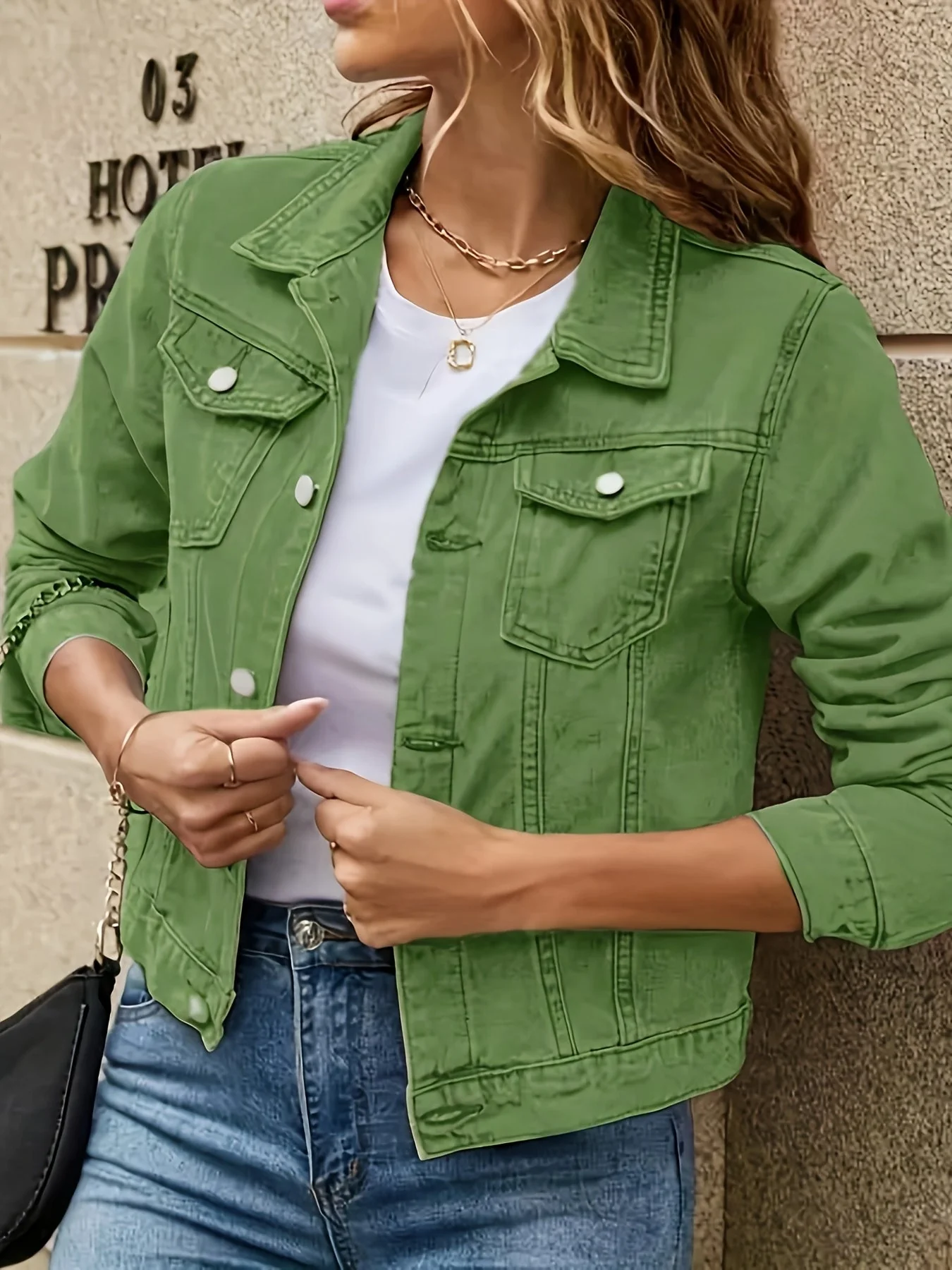 Rosalyn - Giacca In Denim a Maniche Corte In Stile Boho