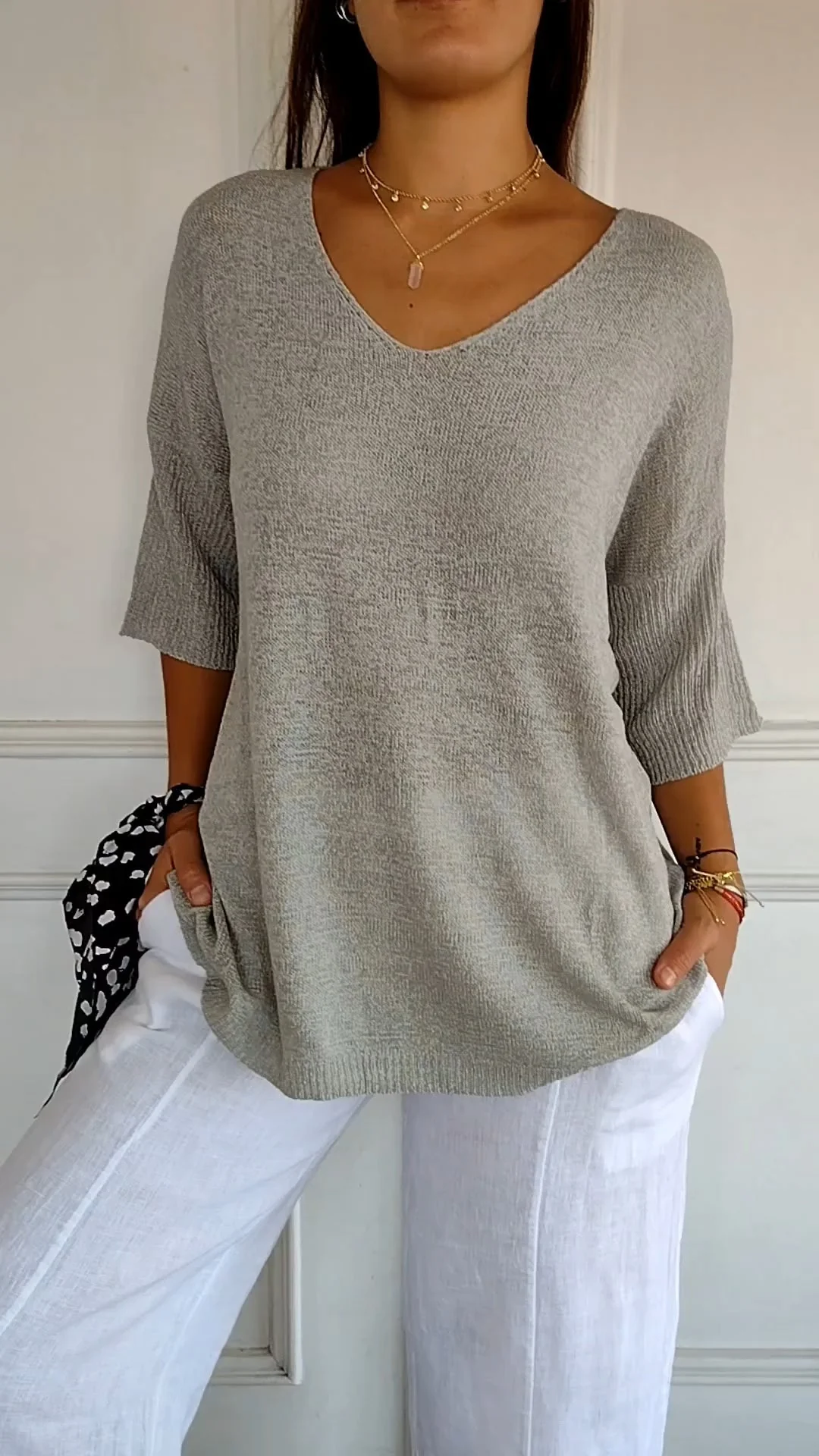Rosel - Top In Maglia Liscia Con Scollo a V - Image 9