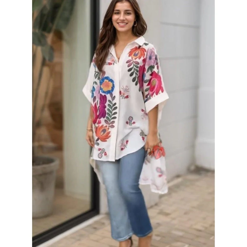 Rossella - Elegante Camicia Con Stampa Floreale - Image 2