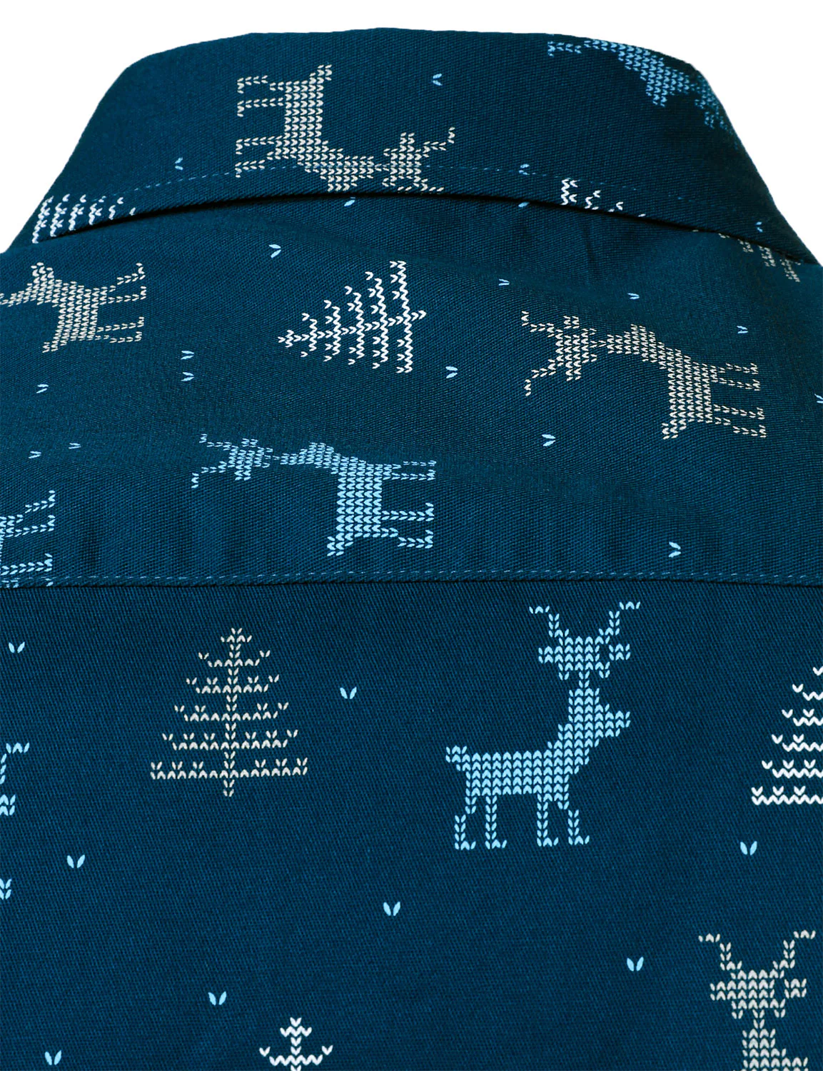 Rowan - Camicia da uomo blu navy a Maniche Lunghe con Stampa alce e Albero di Natale Traspirante - Image 3
