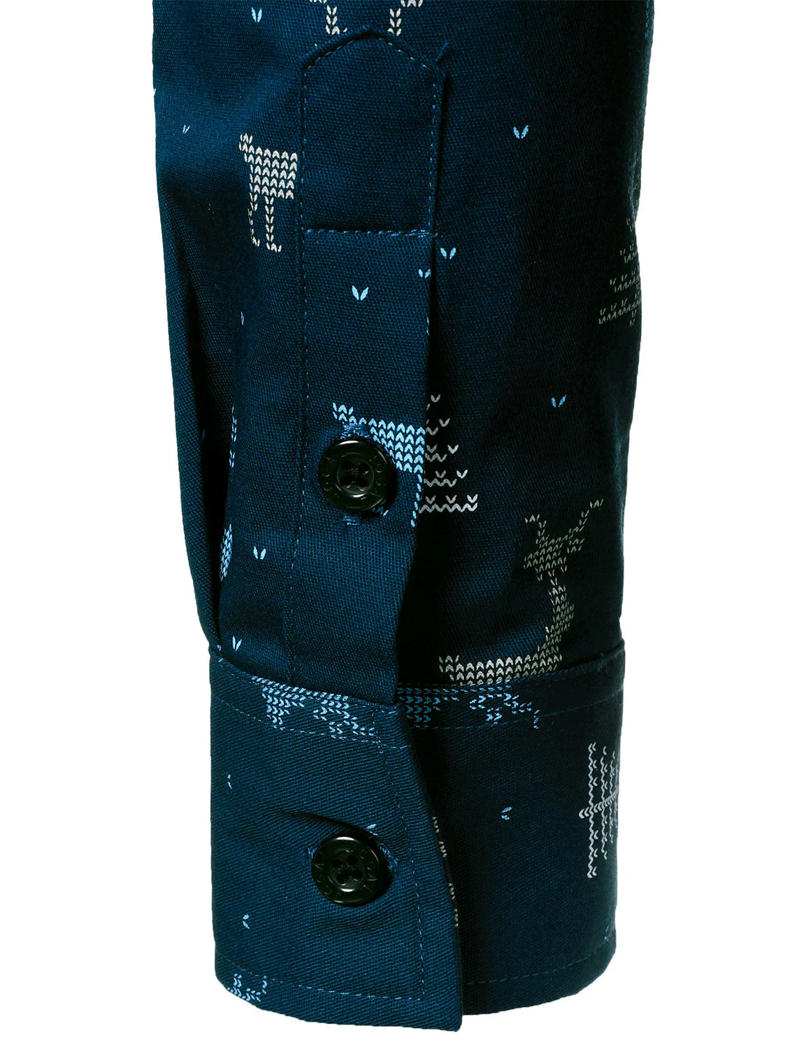 Rowan - Camicia da uomo blu navy a Maniche Lunghe con Stampa alce e Albero di Natale Traspirante - Image 4