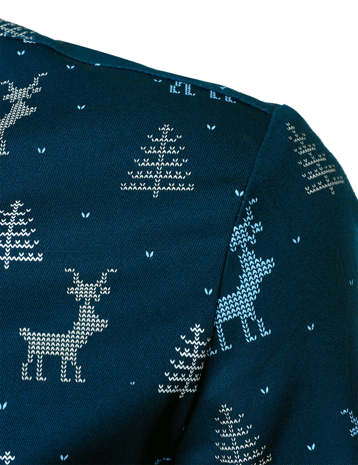 Rowan - Camicia da uomo blu navy a Maniche Lunghe con Stampa alce e Albero di Natale Traspirante - Image 5