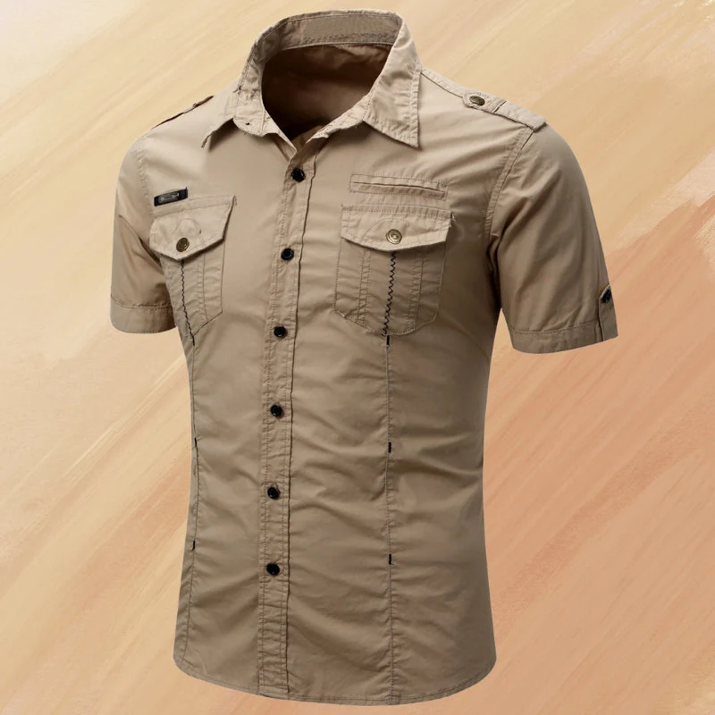 Ryder - Elegante Camicia Estiva a Maniche Corte Con Taschino