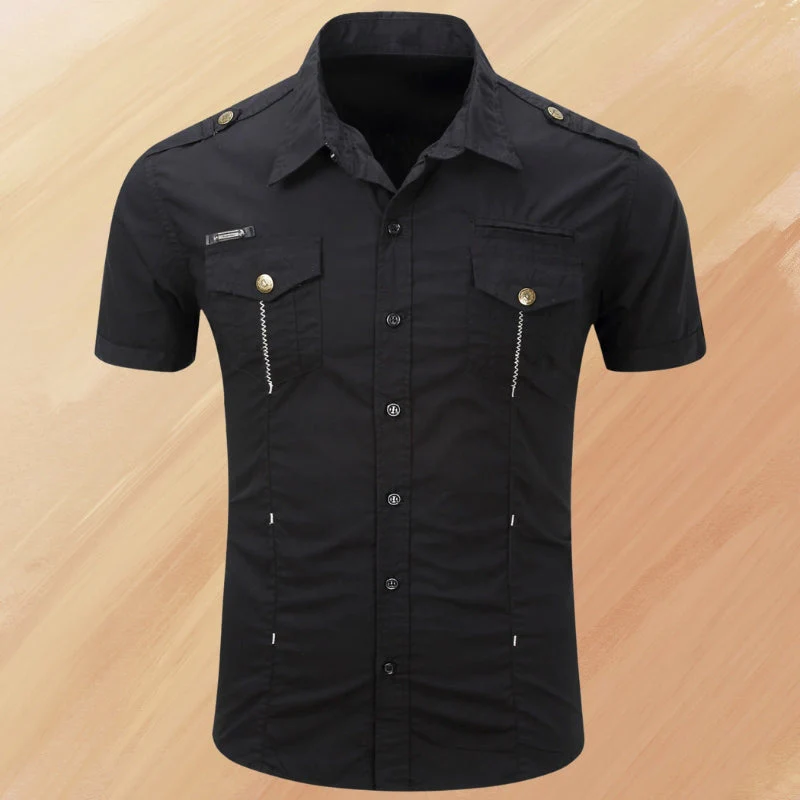 Ryder - Elegante Camicia Estiva a Maniche Corte Con Taschino - Image 10