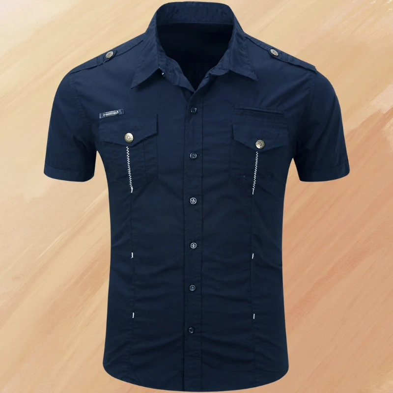 Ryder - Elegante Camicia Estiva a Maniche Corte Con Taschino - Image 12