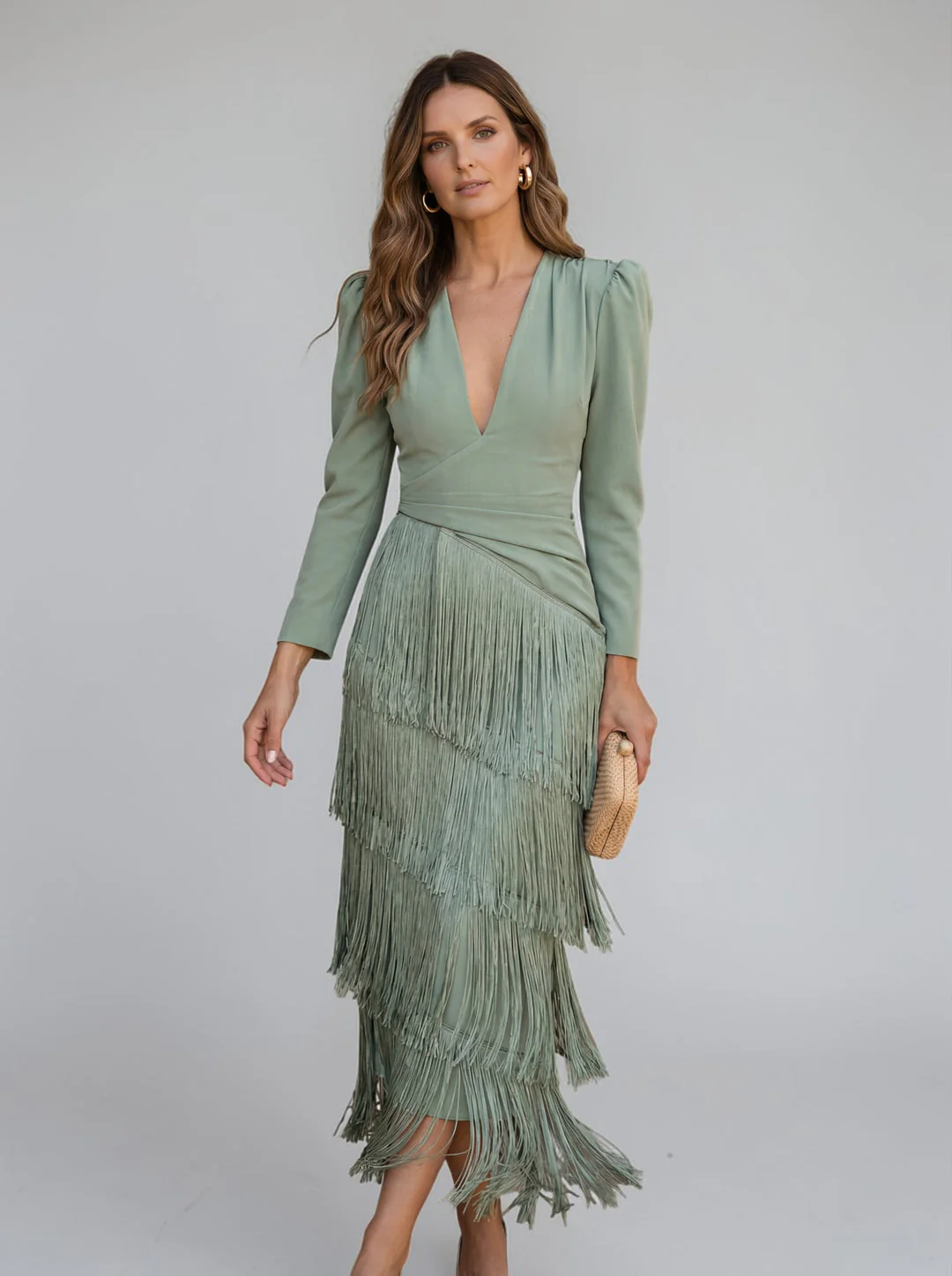 Rylanya - Elegante Abito Con Frange - Image 2