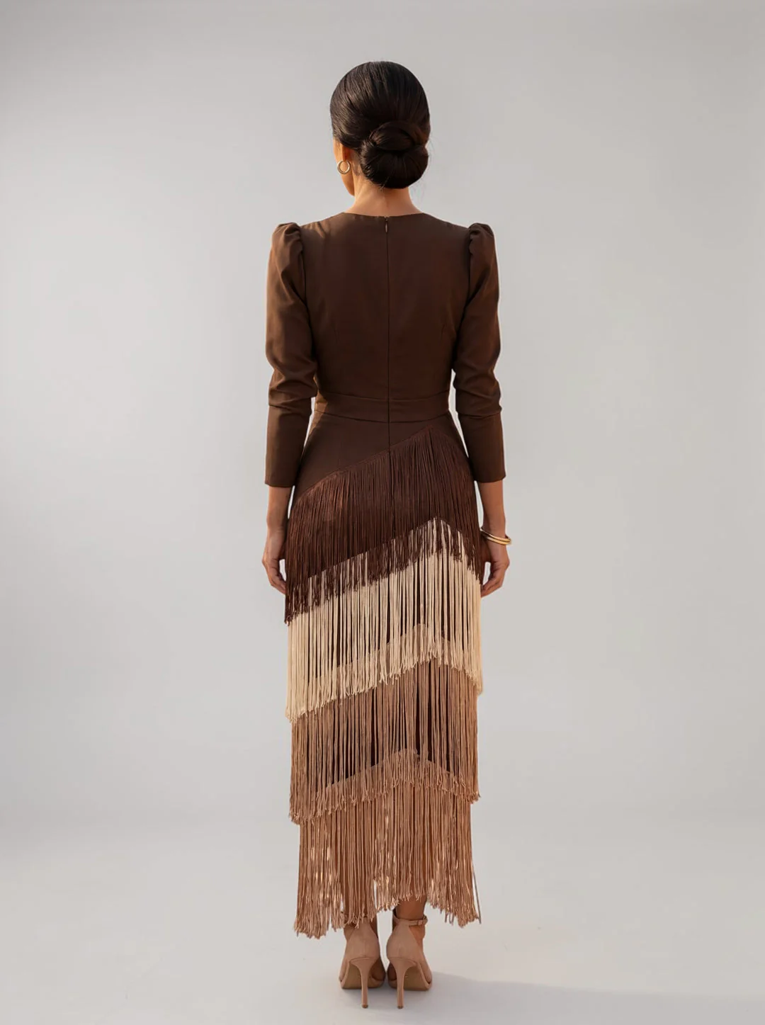 Rylanya - Elegante Abito Con Frange - Image 5