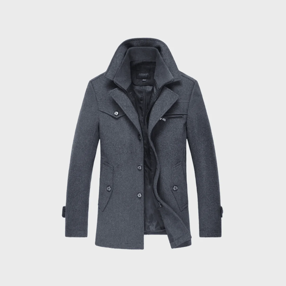 Sabron - Cappotto Trapuntato In Lana Con Zip Frontale