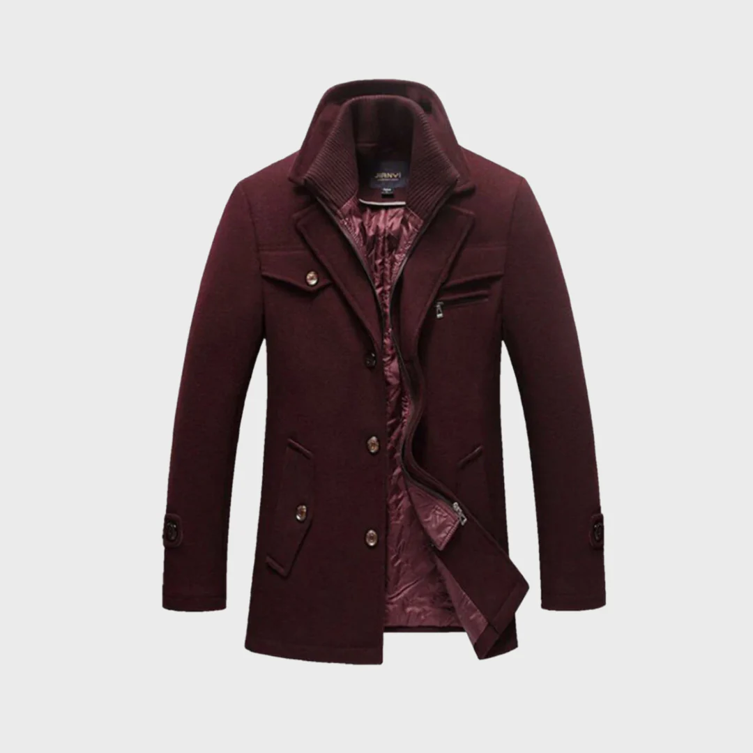 Sabron - Cappotto Trapuntato In Lana Con Zip Frontale - Image 3