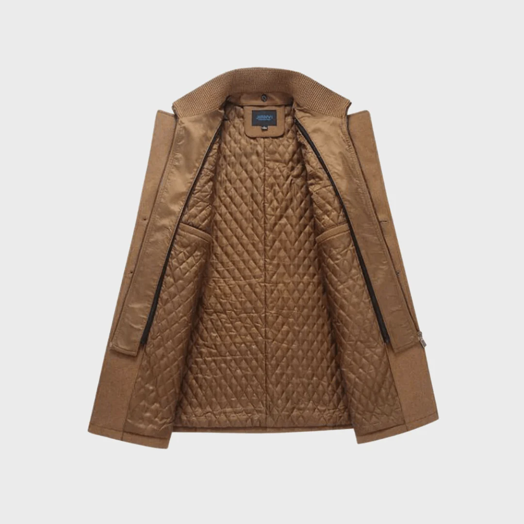 Sabron - Cappotto Trapuntato In Lana Con Zip Frontale - Image 5