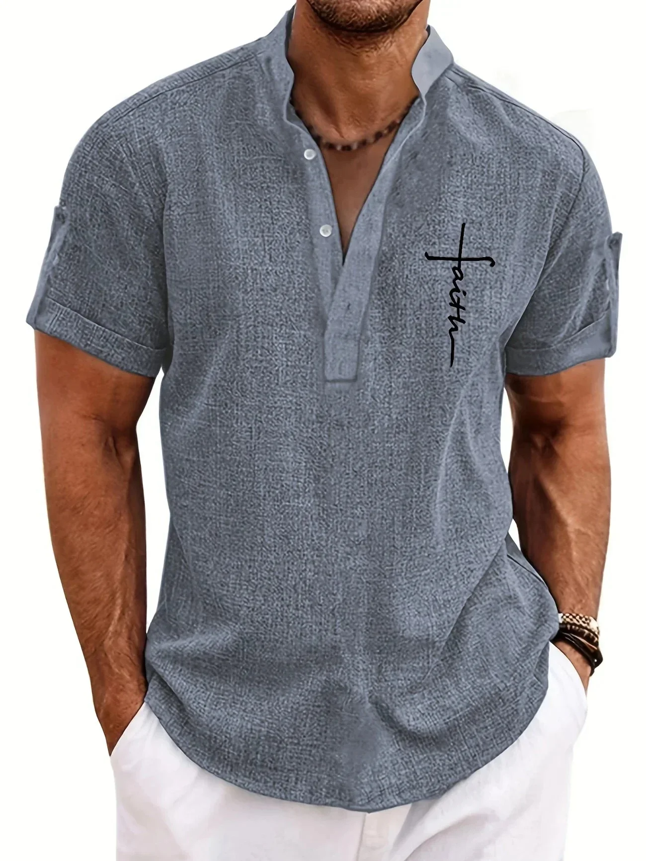 Samuelson - Elegante Camicia a Maniche Corte Con Colletto - Image 5