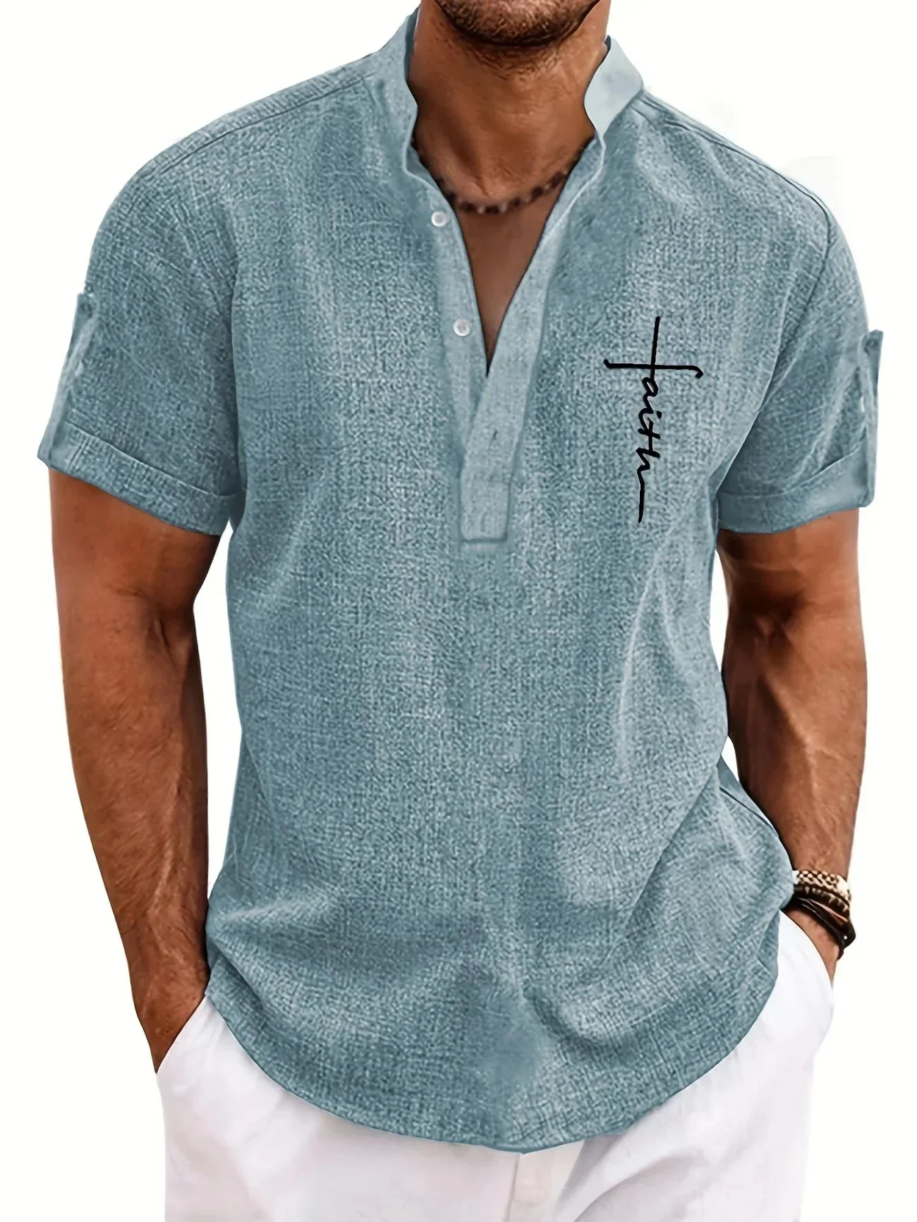 Samuelson - Elegante Camicia a Maniche Corte Con Colletto - Image 7