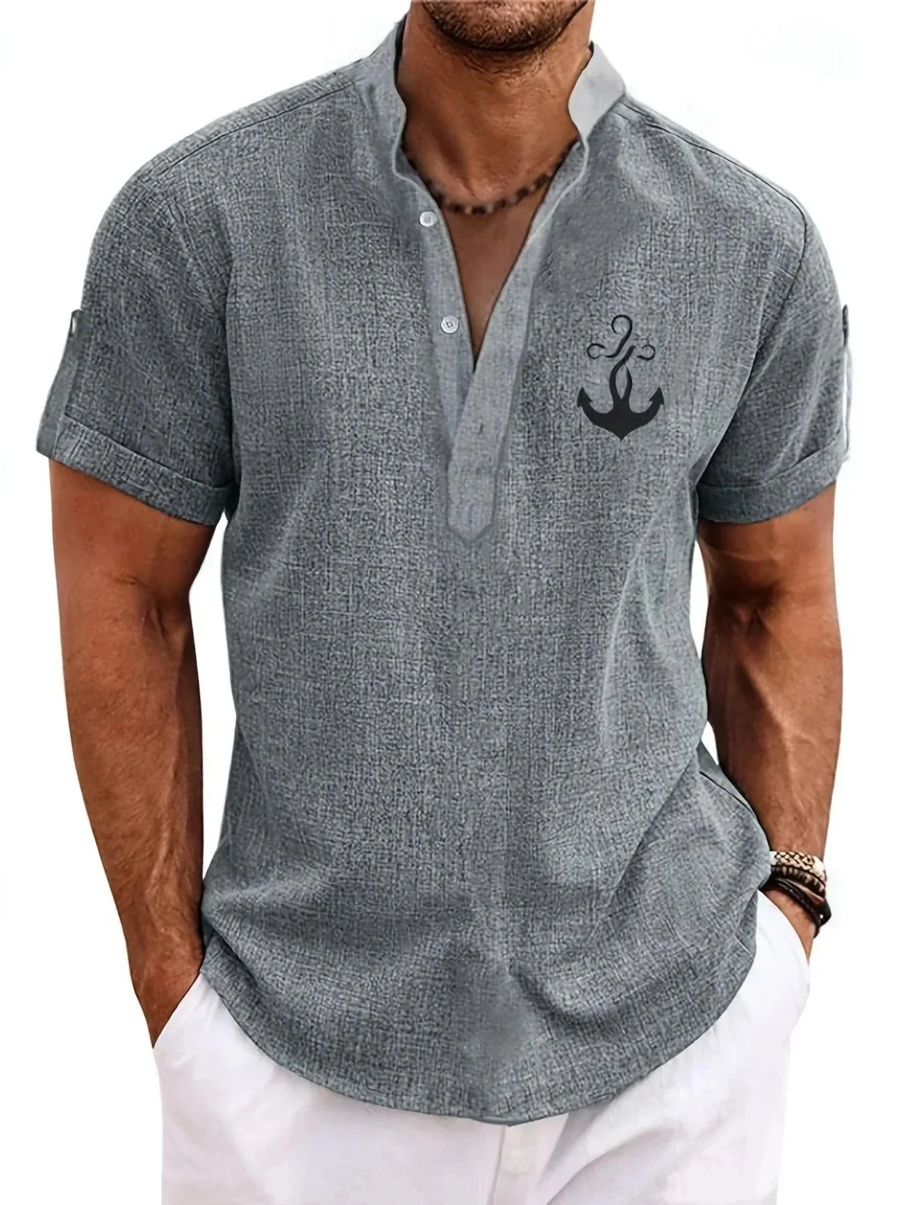 Samuelson - Elegante Camicia a Maniche Corte Con Colletto - Image 9
