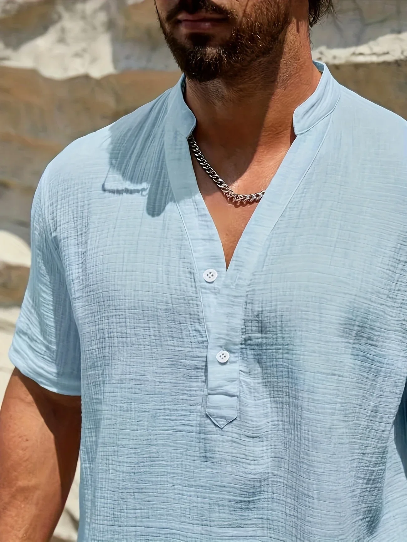 Sancho - Elegante Camicia Estiva Con Collo Alto - Image 10