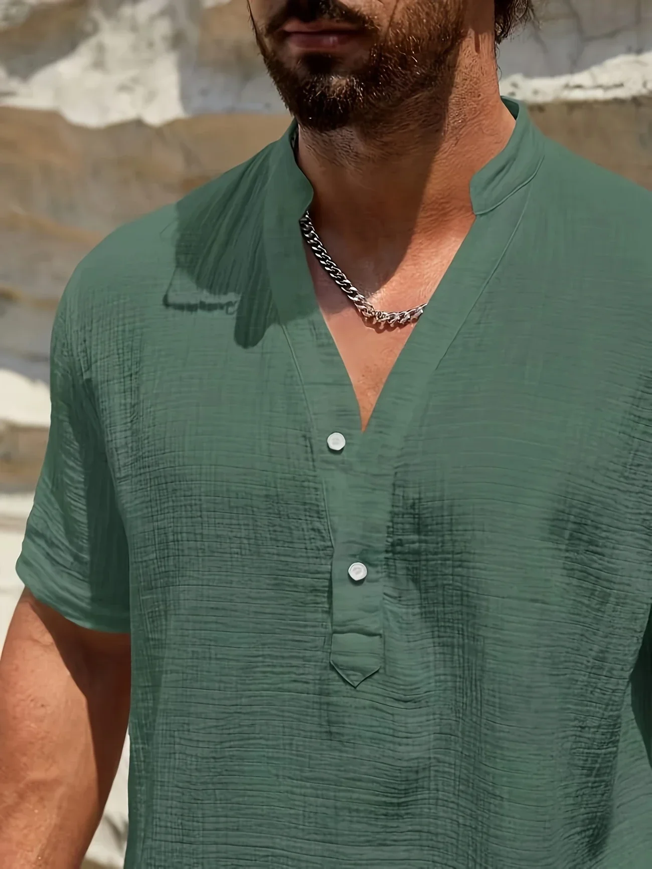 Sancho - Elegante Camicia Estiva Con Collo Alto - Image 18