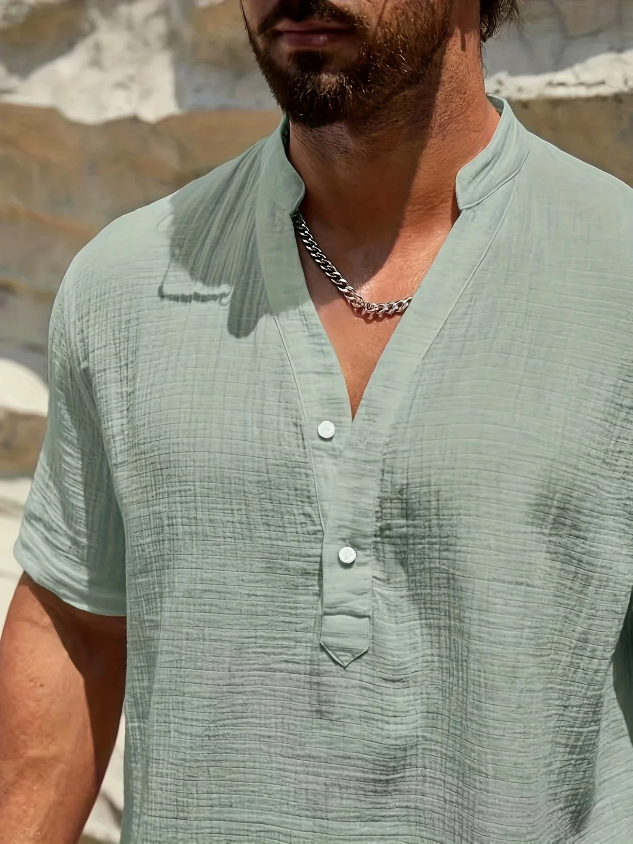 Sancho - Elegante Camicia Estiva Con Collo Alto - Image 22