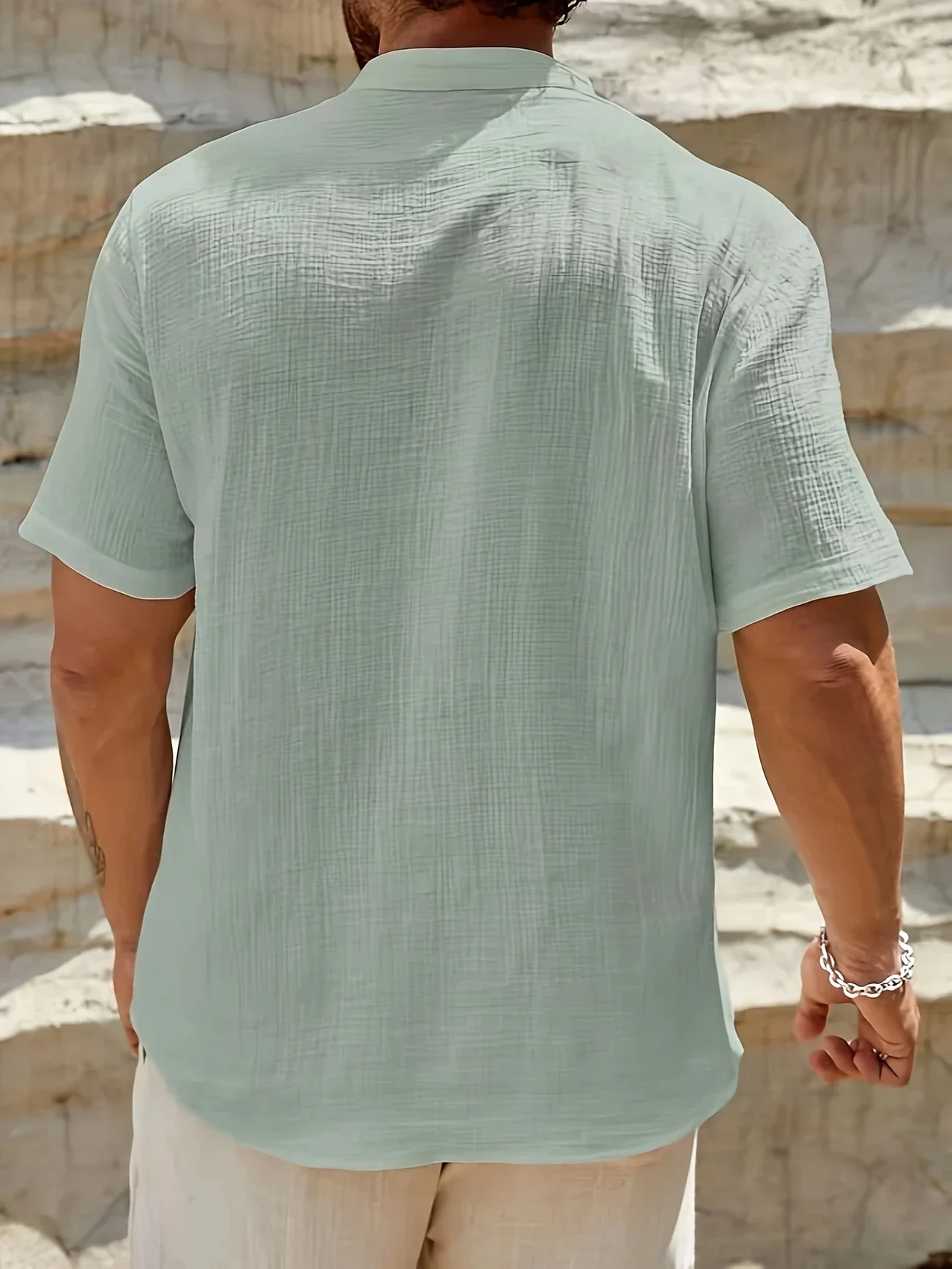 Sancho - Elegante Camicia Estiva Con Collo Alto - Image 23