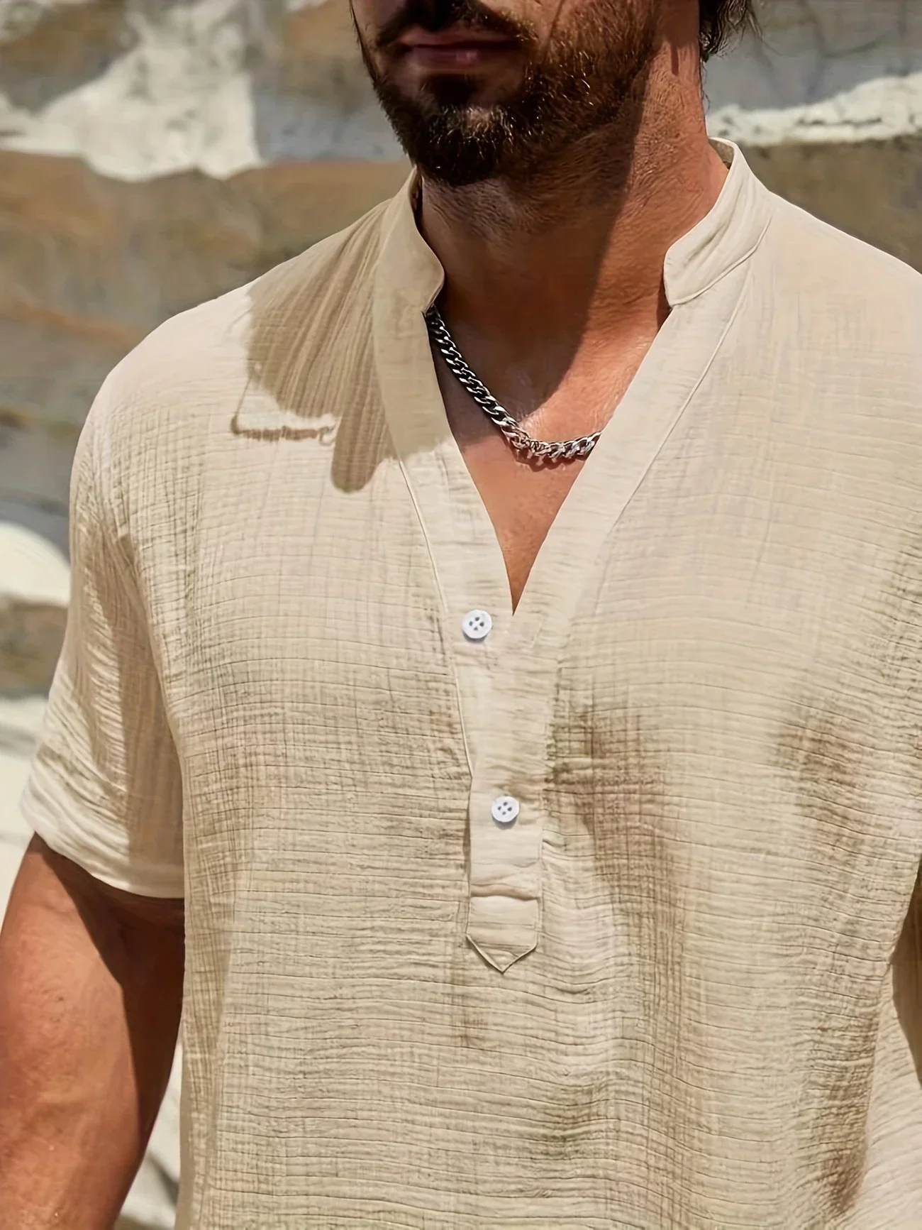 Sancho - Elegante Camicia Estiva Con Collo Alto - Image 26