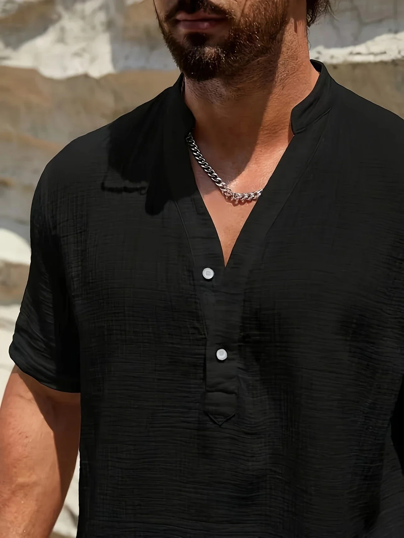 Sancho - Elegante Camicia Estiva Con Collo Alto - Image 30