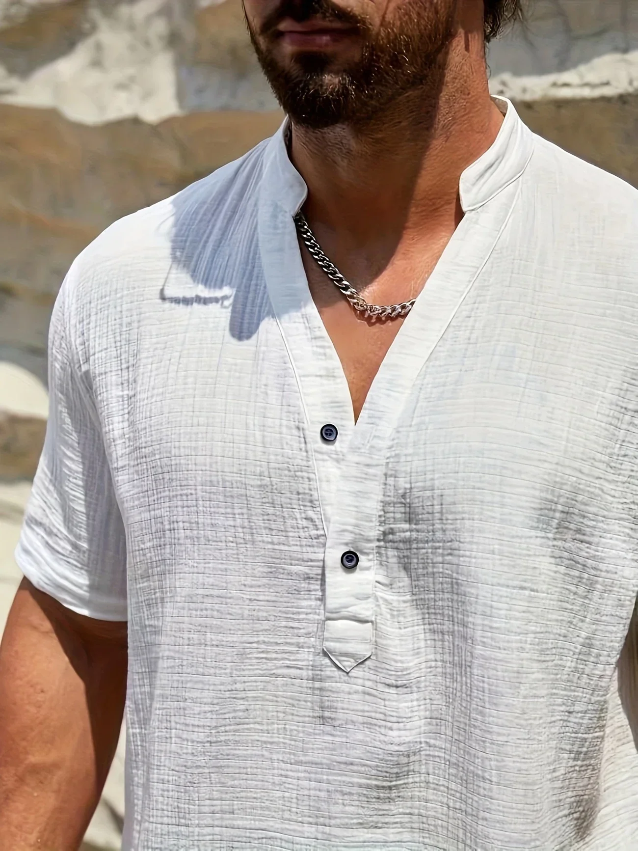 Sancho - Elegante Camicia Estiva Con Collo Alto - Image 34