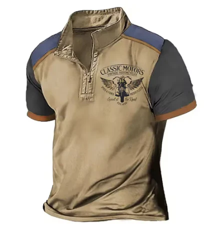 Scholte - Polo da moto classica con mezza zip - Image 2