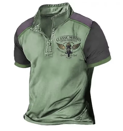 Scholte - Polo da moto classica con mezza zip - Image 4