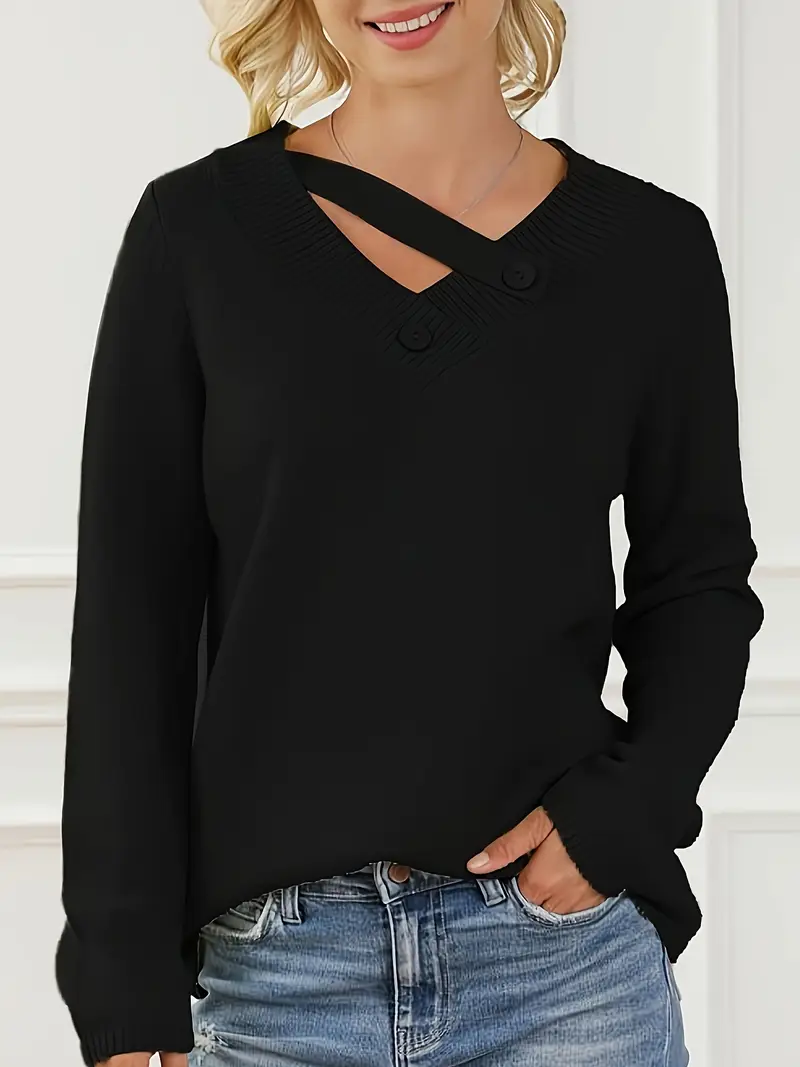 Shareena - Maglione Lavorato a Maglia Con Scollo a V - Image 2